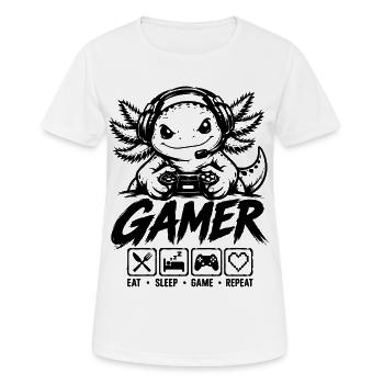 Lustiges Gaming Motiv für Zocker, Nerds und Video - Frauen T-Shirt atmungsaktiv - Weiß - Vorne - AI Model Female 172 dark (172cm)