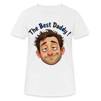 Der Beste Daddy Cartoon-Porträt - Frauen T-Shirt atmungsaktiv - Weiß - Vorne - AI Model Female 172 dark (172cm)