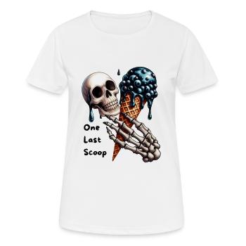 Totenkopf mit Blaubeer-Eis Gothic Motiv - Frauen T-Shirt atmungsaktiv - Weiß - Vorne - AI Model Female 172 dark (172cm)