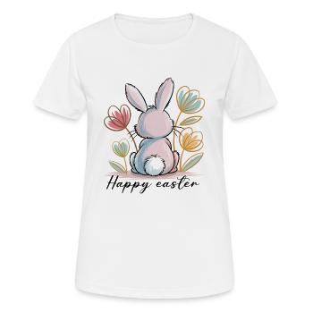 Joyeux lapin de Pâques - T-shirt respirant Femme - blanc - Devant - AI Model Female 172 dark (172cm)