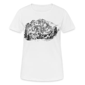 Schermberg Silhouette Hetzau Totes Gebirge Design - T-shirt respirant Femme - blanc - Devant - AI Model Female 172 dark (172cm)