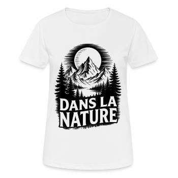 Humour Randonnée - Dans La Nature - T-shirt respirant Femme - blanc - Devant - AI Model Female 172 dark (172cm)