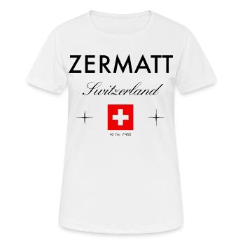 Coordonnées de Zermatt, Suisse Souvenir de voyage - T-shirt respirant Femme - blanc - Devant - AI Model Female 172 dark (172cm)