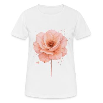 Zarte rosa Rosen-Blüte im Aquarell-Stil - Frauen T-Shirt atmungsaktiv - Weiß - Vorne - AI Model Female 172 dark (172cm)