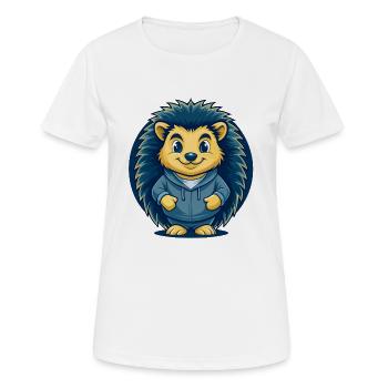 Hedgehog Kawaii Maskottchen Cartoon Clipart Logo Abzeichen - Frauen T-Shirt atmungsaktiv - Weiß - Vorne - AI Model Female 172 dark (172cm)