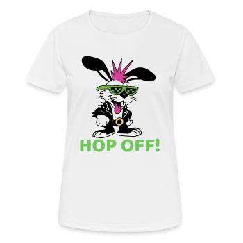 Mon préféré : Hop Off ! | Funny Punk Bunny Design - T-shirt respirant Femme - blanc - Devant - AI Model Female 172 dark (172cm)