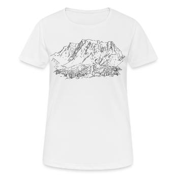 Zugspitze Silhouette | Wetterstein Mountains Peaks - Women's Breathable T-Shirt - white - Front - AI Model Female 172 dark (172cm)