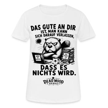 Schwarzer Humor | Sarkastischer Büro Spruch - Frauen T-Shirt atmungsaktiv - Weiß - Vorne - AI Model Female 172 dark (172cm)