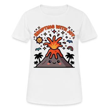Éruption avec joie : design de dessin animé de volcan mignon - T-shirt respirant Femme - blanc - Devant - AI Model Female 172 dark (172cm)
