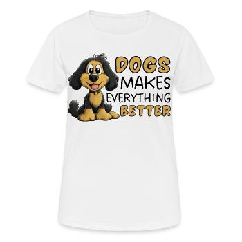Cocker Spaniel Dogs machen alles besser - Frauen T-Shirt atmungsaktiv - Weiß - Vorne - AI Model Female 172 dark (172cm)