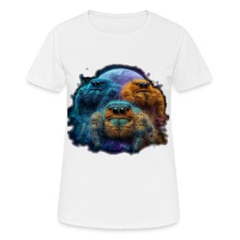 Springspinnen Vollmond Kawaii Chibi Jumping Spider - Frauen T-Shirt atmungsaktiv - Weiß - Vorne - AI Model Female 172 dark (172cm)