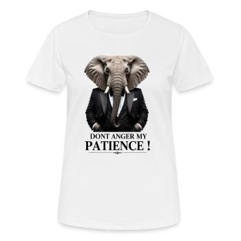Éléphant en smoking – Motif de la patience - T-shirt respirant Femme - blanc - Devant - AI Model Female 172 dark (172cm)