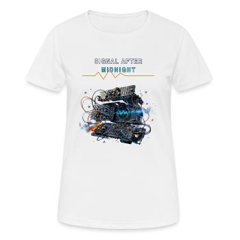 Synthétiseur modulaire nocturne - T-shirt respirant Femme - blanc - Devant - AI Model Female 172 dark (172cm)