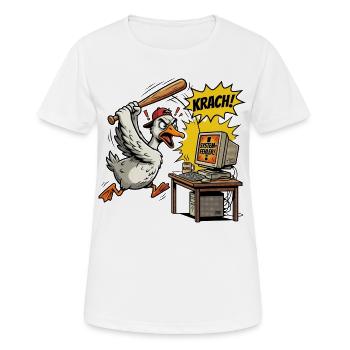 Wütende Gans gegen den Systemfehler - Frauen T-Shirt atmungsaktiv - Weiß - Vorne - AI Model Female 172 dark (172cm)