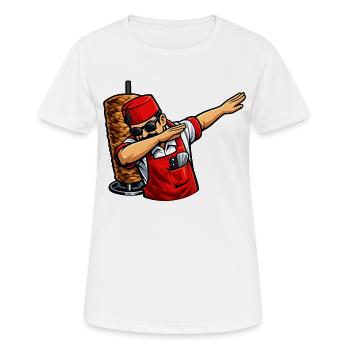 Vendeur de kebab turc à tamponner - T-shirt respirant Femme - blanc - Devant - AI Model Female 172 dark (172cm)