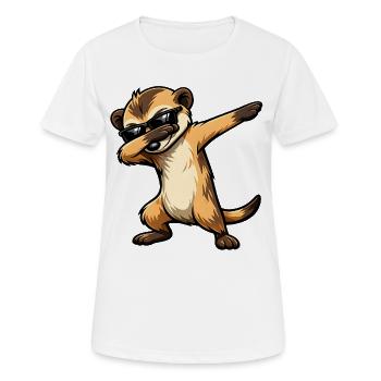 Tamponnage de suricate - T-shirt respirant Femme - blanc - Devant - AI Model Female 172 dark (172cm)