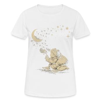 Un mignon pissenlit grenouille sous les étoiles - T-shirt respirant Femme - blanc - Devant - AI Model Female 172 dark (172cm)