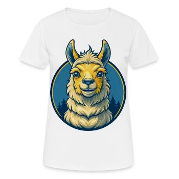 Llama Kawaii Maskottchen-Cartoon-Charakter-Clipart-Logo - Frauen T-Shirt atmungsaktiv - Weiß - Vorne - AI Model Female 172 dark (172cm)