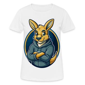 Kangaroo Kawaii Maskottchen Cartoon Clipart Logo Abzeichen - Frauen T-Shirt atmungsaktiv - Weiß - Vorne - AI Model Female 172 dark (172cm)
