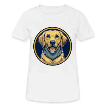 Labrador Retriever Hund Kawaii Cartoon Clipart Logo - Frauen T-Shirt atmungsaktiv - Weiß - Vorne - AI Model Female 172 dark (172cm)