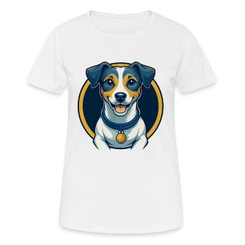 Jack Russell Terrier Hund Kawaii Cartoon Clipart - Frauen T-Shirt atmungsaktiv - Weiß - Vorne - AI Model Female 172 dark (172cm)