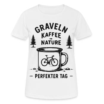 Graveln Kaffee Nature – Perfekter Tag - Frauen T-Shirt atmungsaktiv - Weiß - Vorne - AI Model Female 172 dark (172cm)