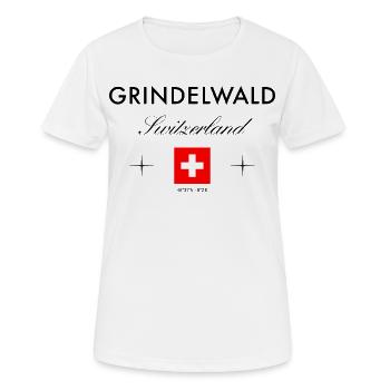 Grindelwald, Suisse, Coordonnées Souvenir de voyage - T-shirt respirant Femme - blanc - Devant - AI Model Female 172 dark (172cm)