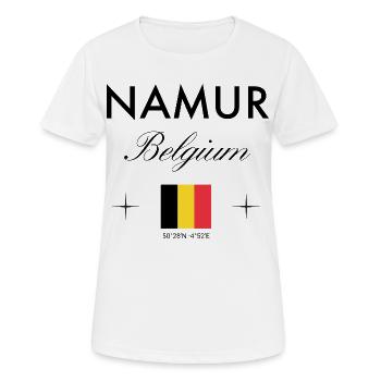 Coordonnées de Namur Belgique Souvenir de voyage - T-shirt respirant Femme - blanc - Devant - AI Model Female 172 dark (172cm)