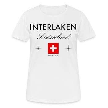 Coordonnées de Suisse Interlaken Souvenir de voyage - T-shirt respirant Femme - blanc - Devant - AI Model Female 172 dark (172cm)