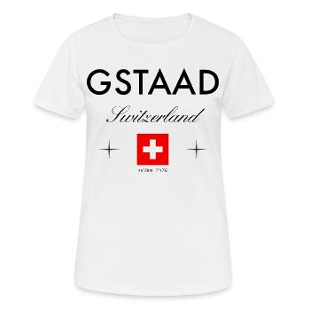 Gstaad, Suisse, coordonnées, voyage, souvenir - T-shirt respirant Femme - blanc - Devant - AI Model Female 172 dark (172cm)