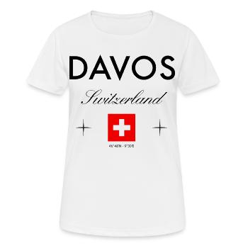 Davos Switzerland Coordinates Travel Souvenir - Women's Breathable T-Shirt - white - Front - AI Model Female 172 dark (172cm)