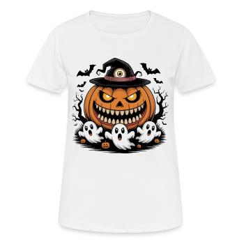 Halloween Kürbis Geister - Frauen T-Shirt atmungsaktiv - Weiß - Vorne - AI Model Female 172 dark (172cm)