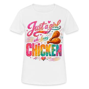 Just A Girl The Chicken Loves Chicken Lover - Women's Breathable T-Shirt - white - Front - AI Model Female 172 dark (172cm)