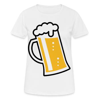 Maßkrug (bière / mug à bière / verre à bière / R /\/ 2C) - T-shirt respirant Femme - blanc - Devant - AI Model Female 172 dark (172cm)