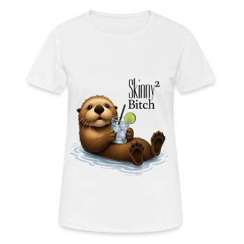 SKINNY BITCH² OTTER - Cocktail & Texte subtil - T-shirt respirant Femme - blanc - Devant - AI Model Female 172 dark (172cm)