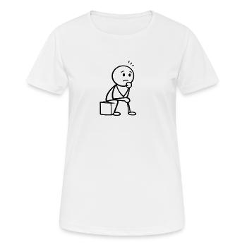 Mode d’attente réfléchi - T-shirt respirant Femme - blanc - Devant - AI Model Female 172 dark (172cm)