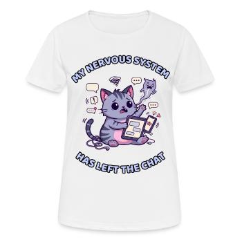 Mon système nerveux a quitté le chat - T-shirt respirant Femme - blanc - Devant - AI Model Female 172 dark (172cm)
