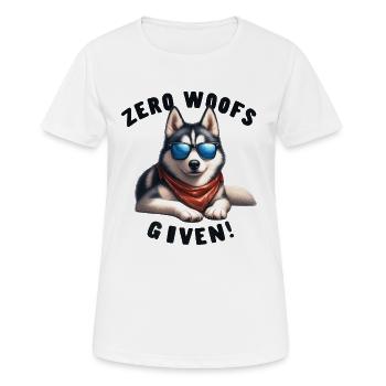Zero Woofs Geschenkt für cooles Husky-Hunde-Design-Merch - Frauen T-Shirt atmungsaktiv - Weiß - Vorne - AI Model Female 172 dark (172cm)