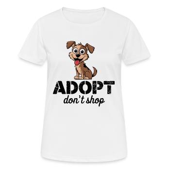 Süß adoptieren, nicht einkaufen Jack Russell Welpe Cartoon 2 - Frauen T-Shirt atmungsaktiv - Weiß - Vorne - AI Model Female 172 dark (172cm)