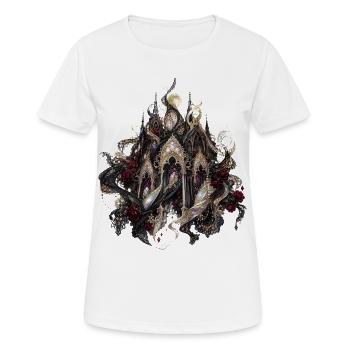 Cathédrale gothique florale - T-shirt respirant Femme - blanc - Devant - AI Model Female 172 dark (172cm)