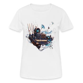 Synthétiseur mécanique céleste - T-shirt respirant Femme - blanc - Devant - AI Model Female 172 dark (172cm)