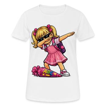 Shooter ABC (blonde) - T-shirt respirant Femme - blanc - Devant - AI Model Female 172 dark (172cm)