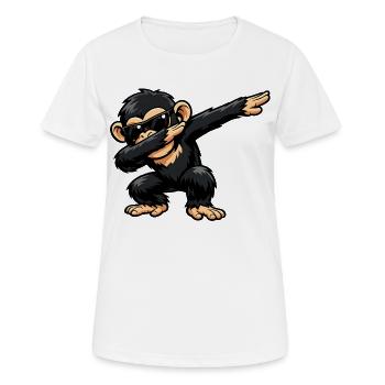 Dabbing Schimpanse - Frauen T-Shirt atmungsaktiv - Weiß - Vorne - AI Model Female 172 dark (172cm)