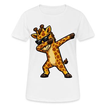 Dabbing Giraffe - Women's Breathable T-Shirt - white - Front - AI Model Female 172 dark (172cm)