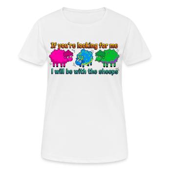 Avec les moutons - T-shirt respirant Femme - blanc - Devant - AI Model Female 172 dark (172cm)