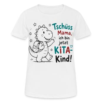 Abschiedsdino KiTa Motiv - Frauen T-Shirt atmungsaktiv - Weiß - Vorne - AI Model Female 172 dark (172cm)