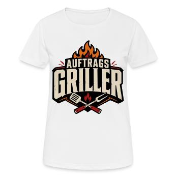 Auftragsgriller BBQ Grillmeister Grillkönig - Frauen T-Shirt atmungsaktiv - Weiß - Vorne - AI Model Female 172 dark (172cm)