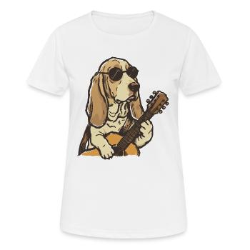 Hippy Beagle Guitar Dog - T-shirt respirant Femme - blanc - Devant - AI Model Female 172 dark (172cm)