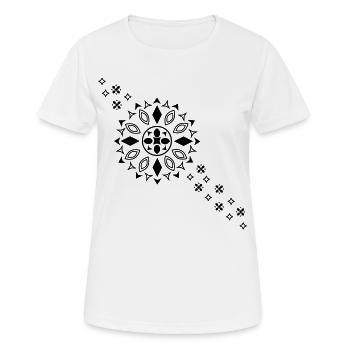 Fleur du Mandala Noir - T-shirt respirant Femme - blanc - Devant - AI Model Female 172 dark (172cm)