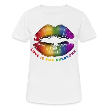 Lippe Kussmund L’amour est pour tous LGBTQ Regenbog - T-shirt respirant Femme - blanc - Devant - AI Model Female 172 dark (172cm)